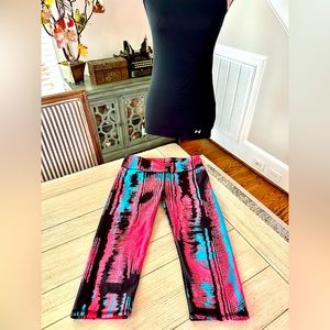 Fabletics crop leggings and Under Armour tank top